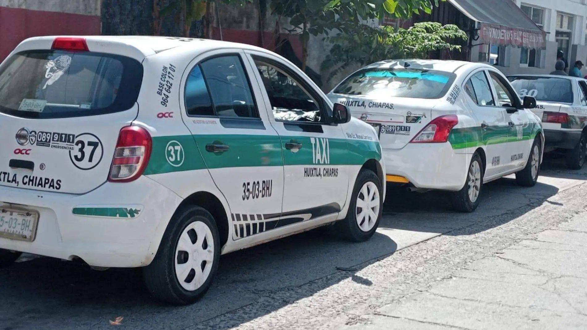 Taxis de Huixtla estacionados